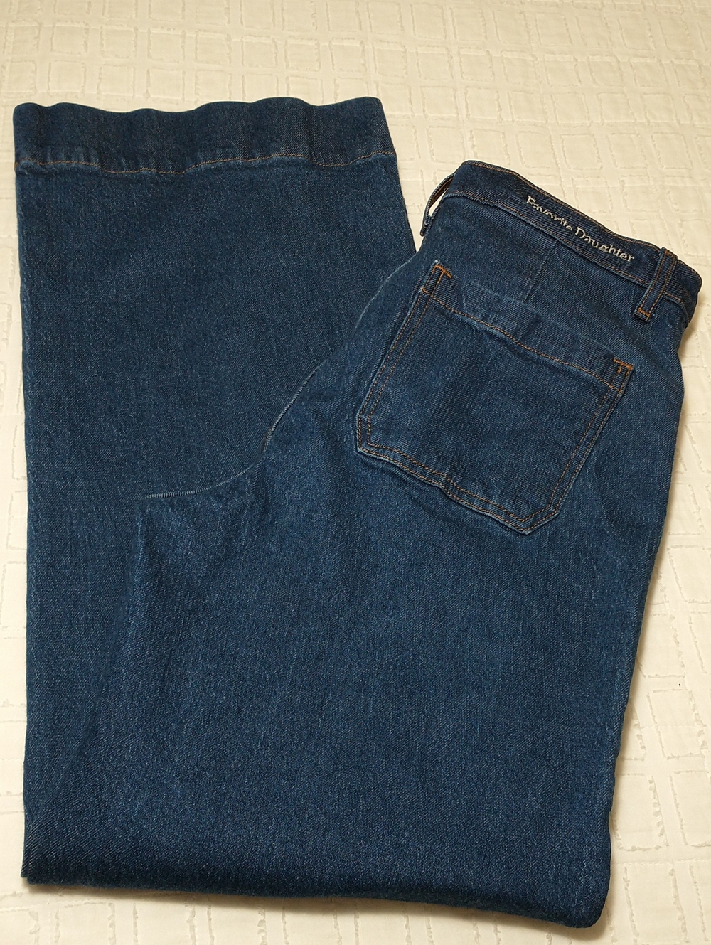 Favorite Daughter Jeans, High Rise, Wide Leg, Dark Blue Wash, Size 29, Quiet Lux